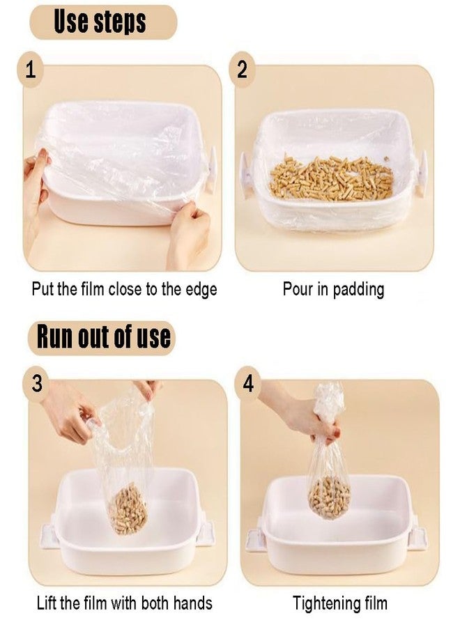Ouliget Disposable Small Animal Litter Box Liners with Elastic,Portable Pet Waste Litter Box Tidy Bags,Universal Toilet Film Rabbit Cage Liner,100Pieces,17x8Inches - Image 3
